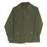 Mens Green Plain Zip Jacket M Polyester Blend Classic Casual Lightweight