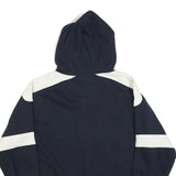 OIS Mens Navy & White Hoodie L Cotton Blend Pullover Lace-Up Collar Casual