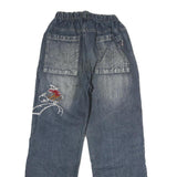 Womens Blue Regular Fit Denim Jeans W22 L27 Elasticated Waist Patch Pockets