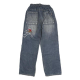 Womens Blue Regular Fit Denim Jeans W22 L27 Elasticated Waist Patch Pockets