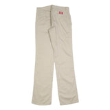 DICKIES Womens Cotton Blend Beige Regular Fit Straight Trousers W28 L32 Workwear