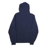 RUSSELL ATHLETIC Mens Navy Blue Pullover Hoodie S Cotton Logo Graphic