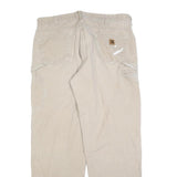 CARHARTT Mens Relaxed Beige Cotton Blend Relaxed Leg Trousers W38 L34 Workwear