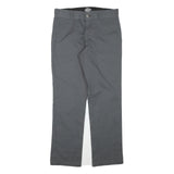 DICKIES Mens Cotton Blend Grey Regular Straight Trousers W30 L28 Workwear