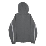 REEBOK Mens Grey Zip Up Hoodie S Cotton Blend Casual Athletic Wear