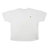 CARHARTT Mens White Pocket T-Shirt 2XL Short Sleeve Crew Neck Cotton Blend