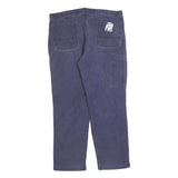 CARHARTT Mens Relaxed Cotton Blend Blue Workwear Trousers W40 L30 Zip Closure