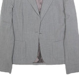 MARELLA Womens Grey Wool Blend Classic Jacket UK 8 Plain Tailored Blazer