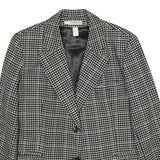 CACHAREL Womens Black & White Houndstooth Wool Button Jacket UK 12 Classic