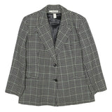 CACHAREL Womens Black & White Houndstooth Wool Button Jacket UK 12 Classic