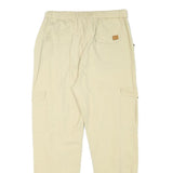 Womens Relaxed Beige Cargo Trousers Drawstring W28 L26 Cotton Blend Casual
