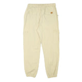 Womens Relaxed Beige Cargo Trousers Drawstring W28 L26 Cotton Blend Casual