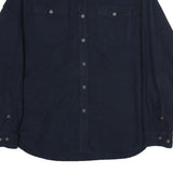 EDDIE BAUER Mens Blue Plain Cotton Shirt XL Long Sleeve Button Closure Casual