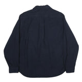 EDDIE BAUER Mens Blue Plain Cotton Shirt XL Long Sleeve Button Closure Casual