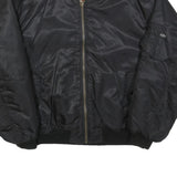 Mens Black Security Bomber Jacket 2XL Polyester Blend Zip Closure Classic Fit