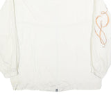 Womens White Polyester Blend Zip Up Casual Jacket L Plain Lightweight Stylish