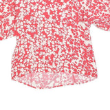 MINT VELVET Womens Red & White Floral Puff Sleeve Top UK 10 Summer Casual