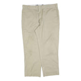 DICKIES Mens Relaxed Beige Cotton Blend Trousers W40 L28 Workwear Zip Closure