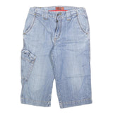 SPRINGFIELD Mens Cotton Blend Blue Casual Cargo Shorts M W32 Baggy Fit