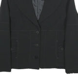 CHRISTINE LAURE Womens Black Casual Jacket UK 14 Polyester Blend Button Closure