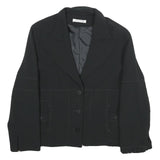 CHRISTINE LAURE Womens Black Casual Jacket UK 14 Polyester Blend Button Closure