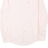 TOMMY HILFIGER Mens Pink And White Check Shirt M Cotton Blend Button Down