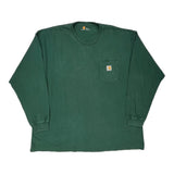 Carhartt Long Sleeve T-Shirt - 2XL Green Cotton