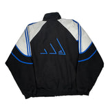 Adidas Striped Track Jacket - Large Blue Polyester