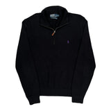 Polo By Ralph Lauren 1/4 Zip - Large Black Cotton