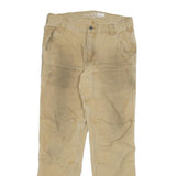 CARHARTT Mens Cotton Blend Beige Relaxed Straight Trousers W32 L29 Workwear