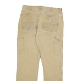CARHARTT Mens Cotton Blend Beige Relaxed Straight Trousers W32 L29 Workwear