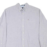 TOMMY HILFIGER Mens Grey Plain Shirt M Button-Down Collar Long Sleeve Casual