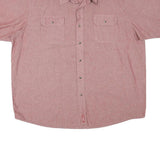 WRANGLER Mens Red Shirt 2XL Cotton Blend Short Sleeve Casual Button Shirt