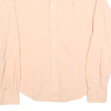 RALPH LAUREN Womens Peach Button-Down Shirt S Classic Cotton Blend Long Sleeve
