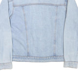 Womens Blue Denim Style Cotton Blend Jacket M Button Closure Classic Fit