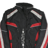 Womens Black & Red Polyester Blend Zip Up Outdoor Jacket L Woven Sportwear