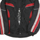 Womens Black & Red Polyester Blend Zip Up Outdoor Jacket L Woven Sportwear