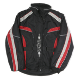 Womens Black & Red Polyester Blend Zip Up Outdoor Jacket L Woven Sportwear
