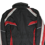 Womens Black & Red Polyester Blend Zip Up Outdoor Jacket L Woven Sportwear