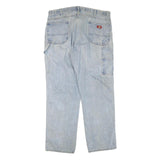 DICKIES Mens Regular Fit Light Blue Denim Jeans W40 L34 Zip Closure Casual Wear