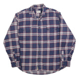 JACHS Mens Blue & White Check Shirt 2XL Cotton Blend Long Sleeve Button