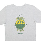 NIKE Mens Grey & Yellow Wright State Basketball Graphic T-Shirt S Short Sleeve