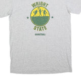 NIKE Mens Grey & Yellow Wright State Basketball Graphic T-Shirt S Short Sleeve