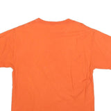 CHAMPION Mens Orange Cotton Blend T-Shirt M Short Sleeve Crew Neck Logo Print