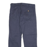 DICKIES Mens Cotton Blend Blue Regular Straight Trousers W34 L30 Workwear Zip