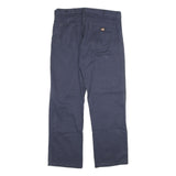 DICKIES Mens Cotton Blend Blue Regular Straight Trousers W34 L30 Workwear Zip