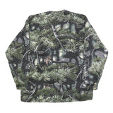 DICKIES Mens Green Camouflage Long Sleeve Crew Neck Cotton Blend T-Shirt L