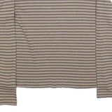 WOOLRICH Womens Beige & Grey Striped Plain Cotton Crew Neck Jumper L Lightweight