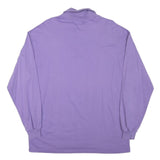 MASER Mens Purple Cotton Blend Pullover Sweatshirt M Printed Front 1/4 Zip