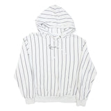 KARL KANI Mens White Black Stripe Hoodie M Cotton Blend Casual Streetwear